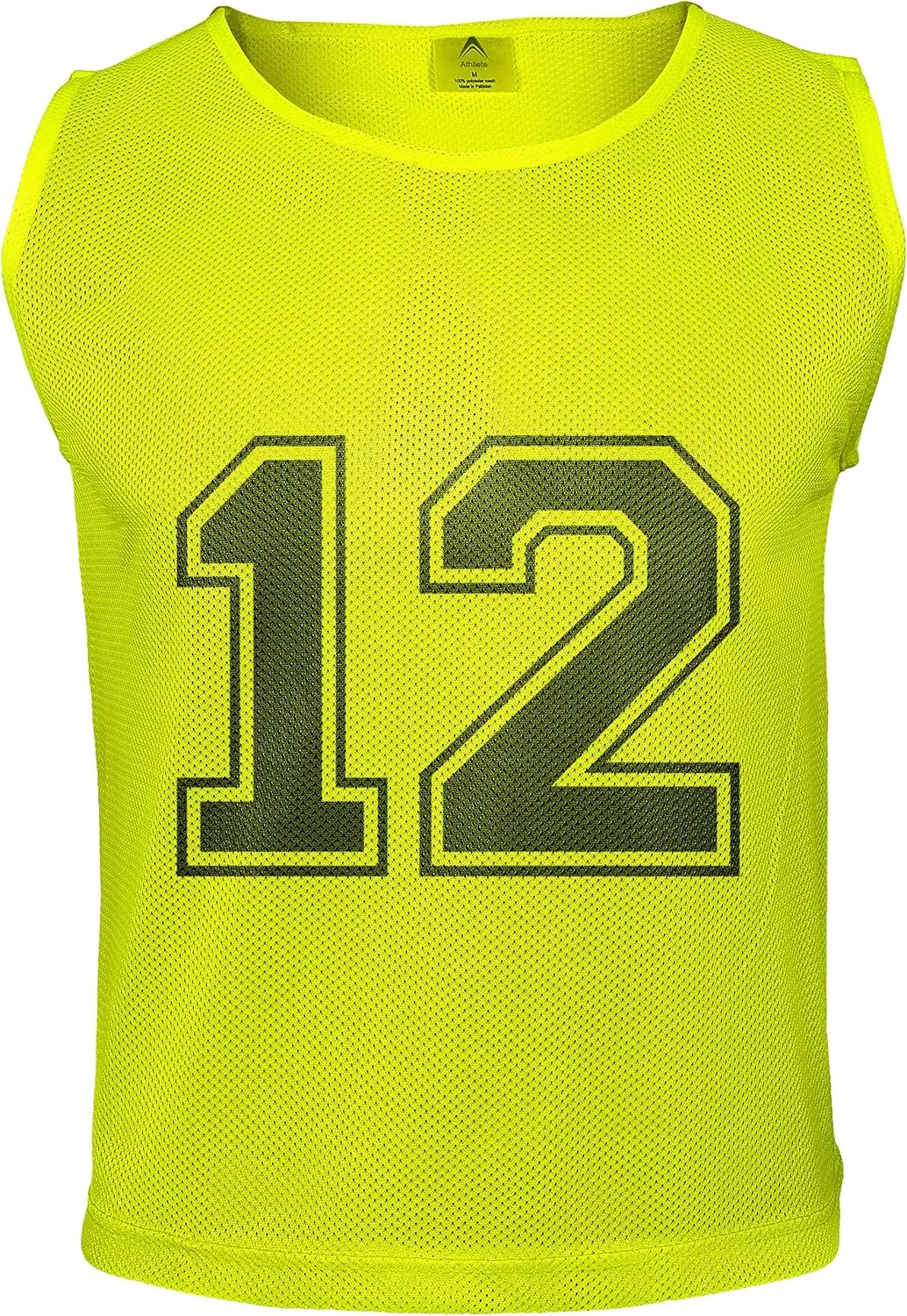 12 pcs Duramesh Pinnies/Scrimmage Vest - Kids Youth and Adult Pinnies, Numbered Penny Jerseys for Soccer