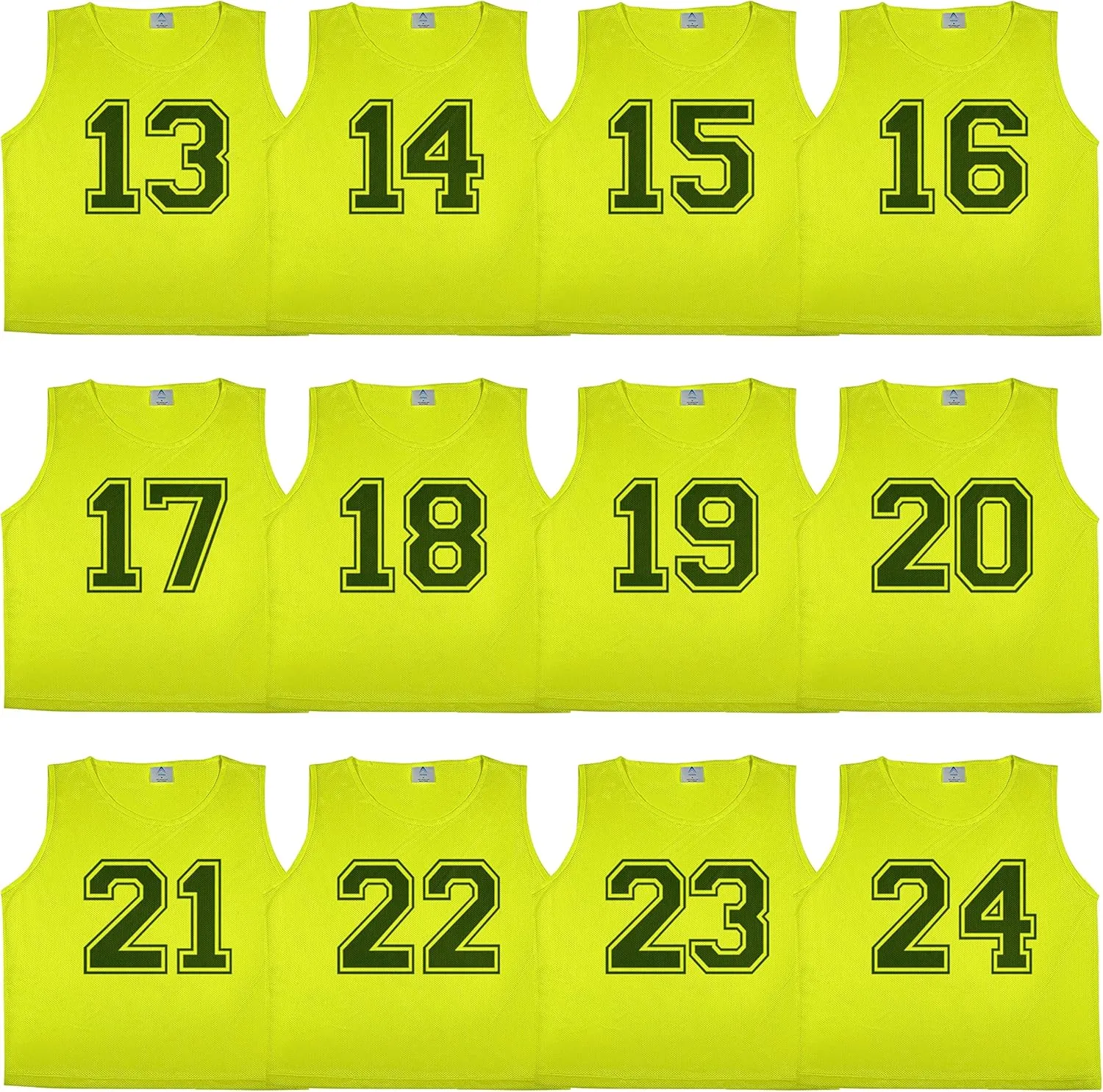 12 pcs Duramesh Pinnies/Scrimmage Vest - Kids Youth and Adult Pinnies, Numbered Penny Jerseys for Soccer