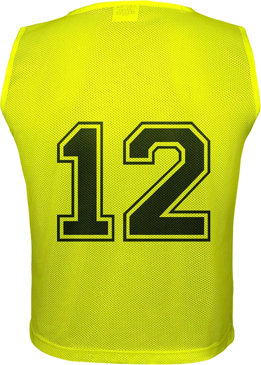 12 pcs Duramesh Pinnies/Scrimmage Vest - Kids Youth and Adult Pinnies, Numbered Penny Jerseys for Soccer