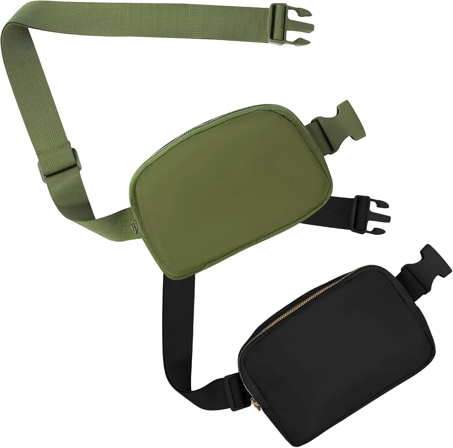 2 Packs Belt Bag For Women Crossbody Fanny Packs Fashion Waist Bag Waterproof Cute Purse Small for Travel Workout Running