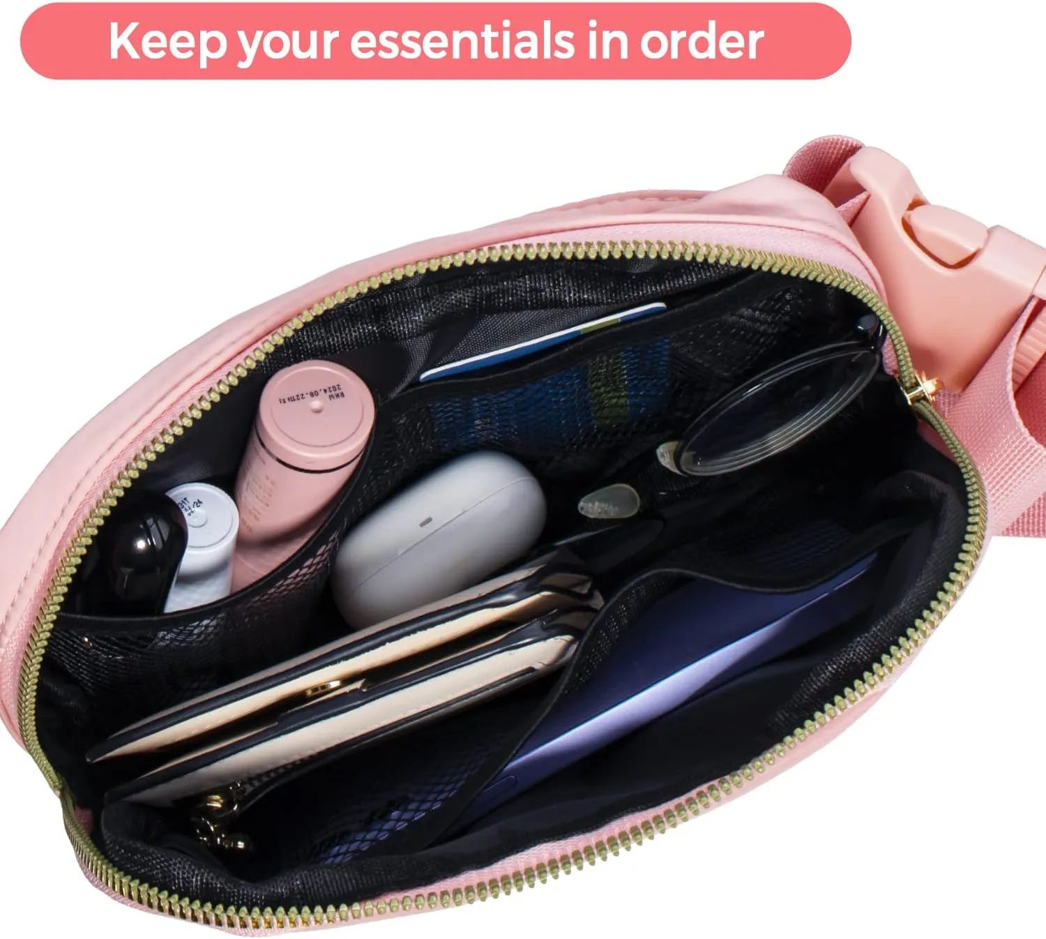 2 Packs Belt Bag For Women Crossbody Fanny Packs Fashion Waist Bag Waterproof Cute Purse Small for Travel Workout Running