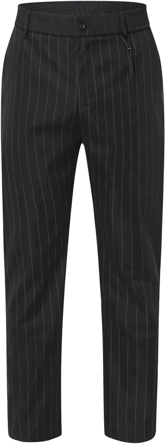 2023 Men's Fashion Stretch Dress Pants Slim Fit Plaid Pants Business Suit Pants Casual Golf Pants Plus Size Stylish Trousers