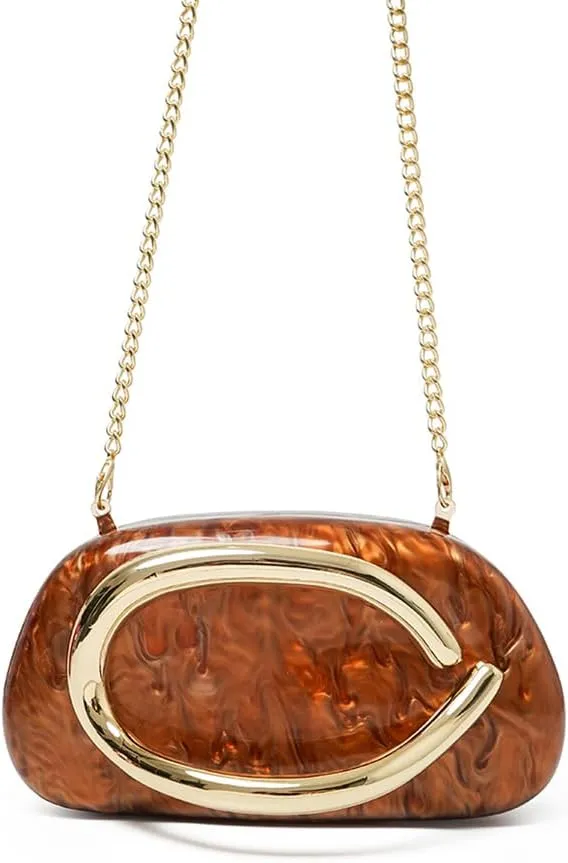 Acrylic Clutch Purse for Women Classic Round Acrylic Evening Handbag Vintage Metal Handlebars Bag for Wedding Party Prom