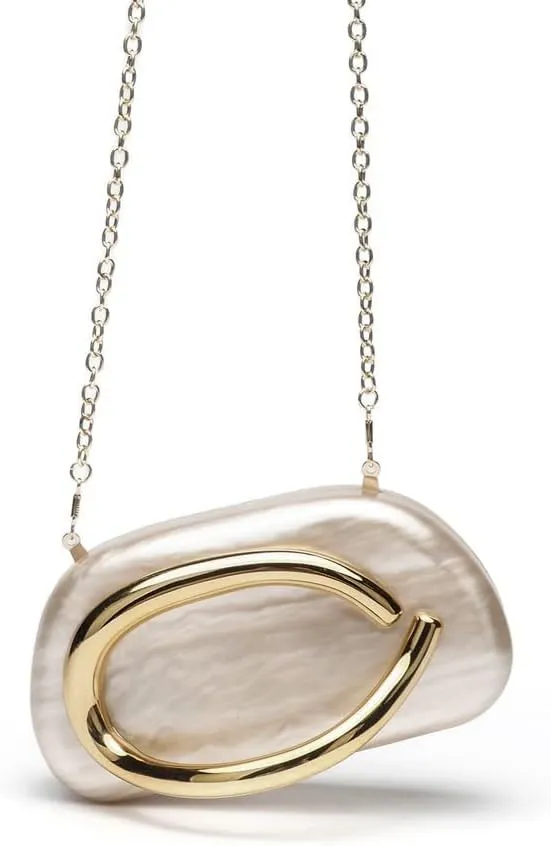 Acrylic Clutch Purse for Women Classic Round Acrylic Evening Handbag Vintage Metal Handlebars Bag for Wedding Party Prom