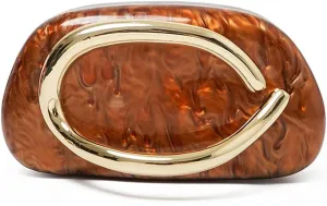 Acrylic Clutch Purse for Women Classic Round Acrylic Evening Handbag Vintage Metal Handlebars Bag for Wedding Party Prom