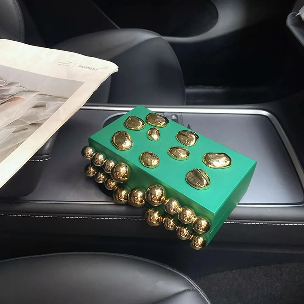 Acrylic Evening Clutch for Women Fashion Irregular Box Bag Purse with Gold Chain for Wedding Party Prom