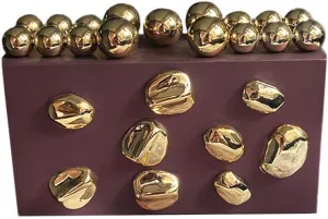 Acrylic Evening Clutch for Women Fashion Irregular Box Bag Purse with Gold Chain for Wedding Party Prom