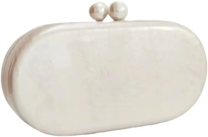 Acrylic Evening Clutch for Women Irregular Shell Acrylic Purse Vintage Marble Bag for Wedding Party Prom