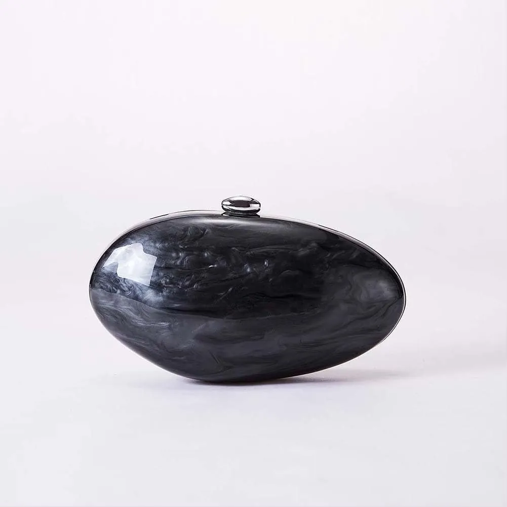 Acrylic Evening Clutch for Women Irregular Shell Acrylic Purse Vintage Marble Evening Bag for Wedding Party Prom