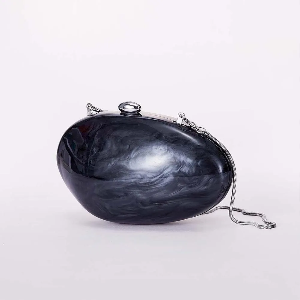 Acrylic Evening Clutch for Women Irregular Shell Acrylic Purse Vintage Marble Evening Bag for Wedding Party Prom
