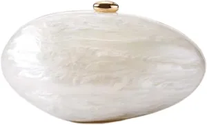 Acrylic Evening Clutch for Women Irregular Shell Acrylic Purse Vintage Marble Evening Bag for Wedding Party Prom