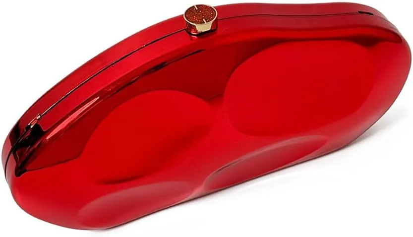 Acrylic Shell Clutch Purse for Women Metallic Evening Bag Large Designer Acrylic Handbag for Wedding Party Prom