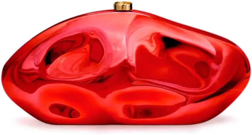 Acrylic Shell Clutch Purse for Women Metallic Evening Bag Large Designer Acrylic Handbag for Wedding Party Prom