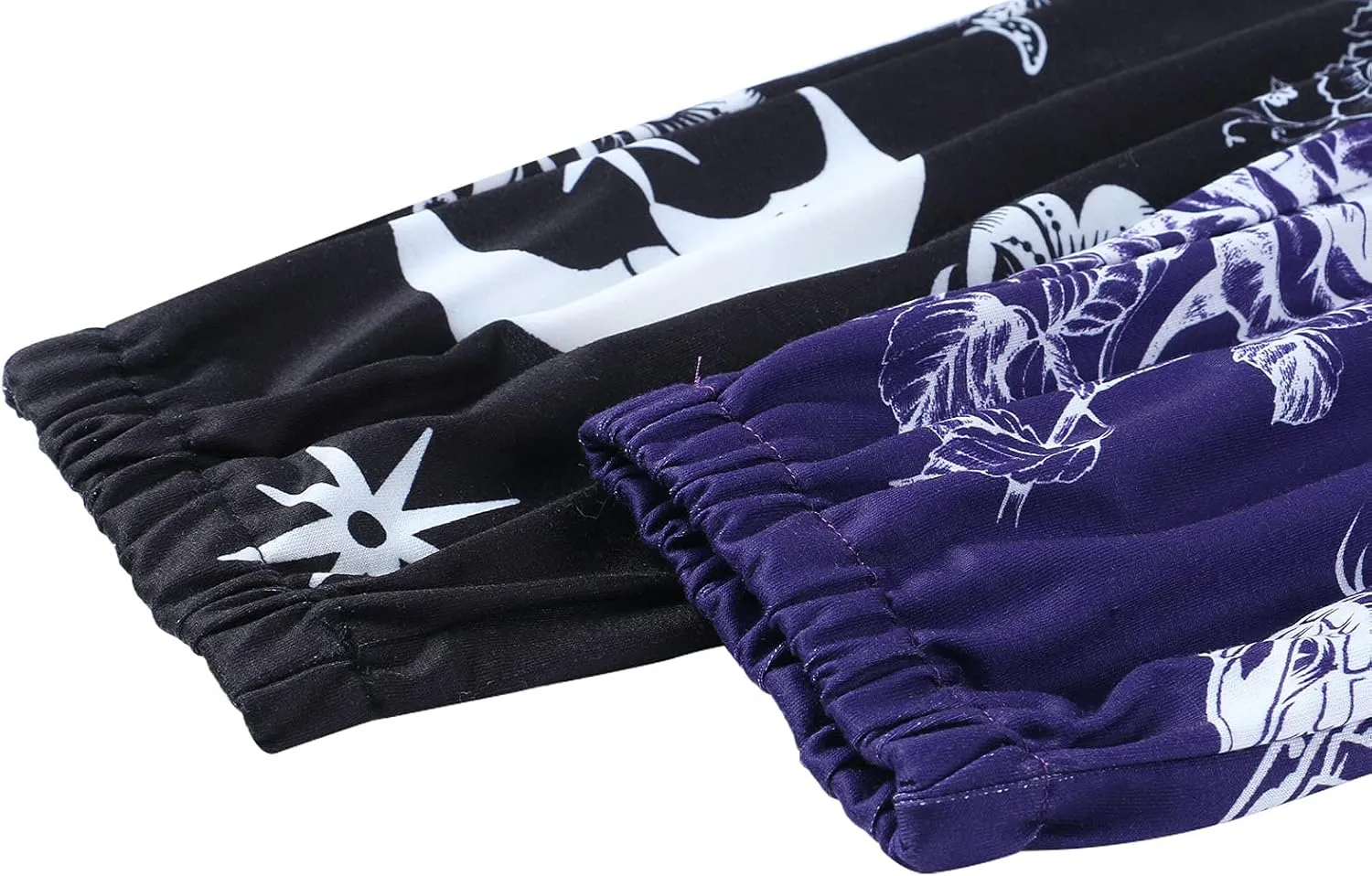 Amuver Women's Boho Hippie Harem Pants High Smocked Waist Printed Patchwork Sweatpants Yoga 90S Goth Baggy Casual Trousers