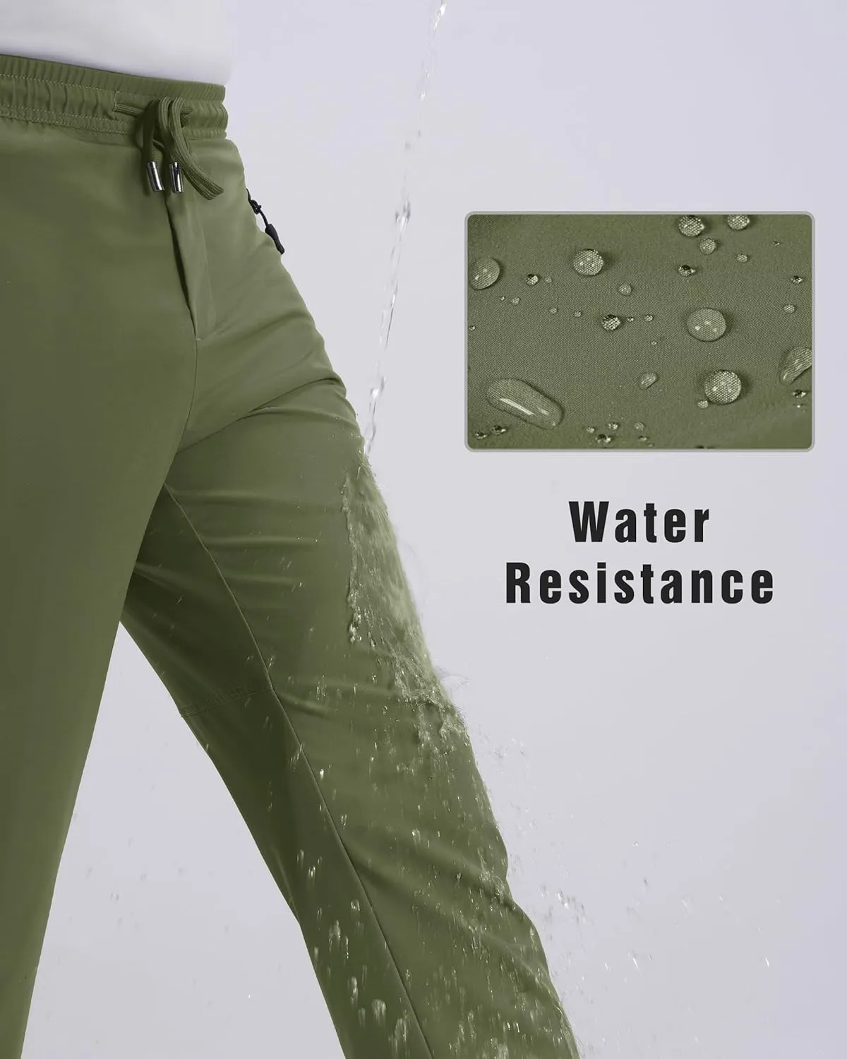 BIYLACLESEN Men's Running Pants Lightweight Quick Dry Hiking Jogger Sweatpants Zipper Pockets