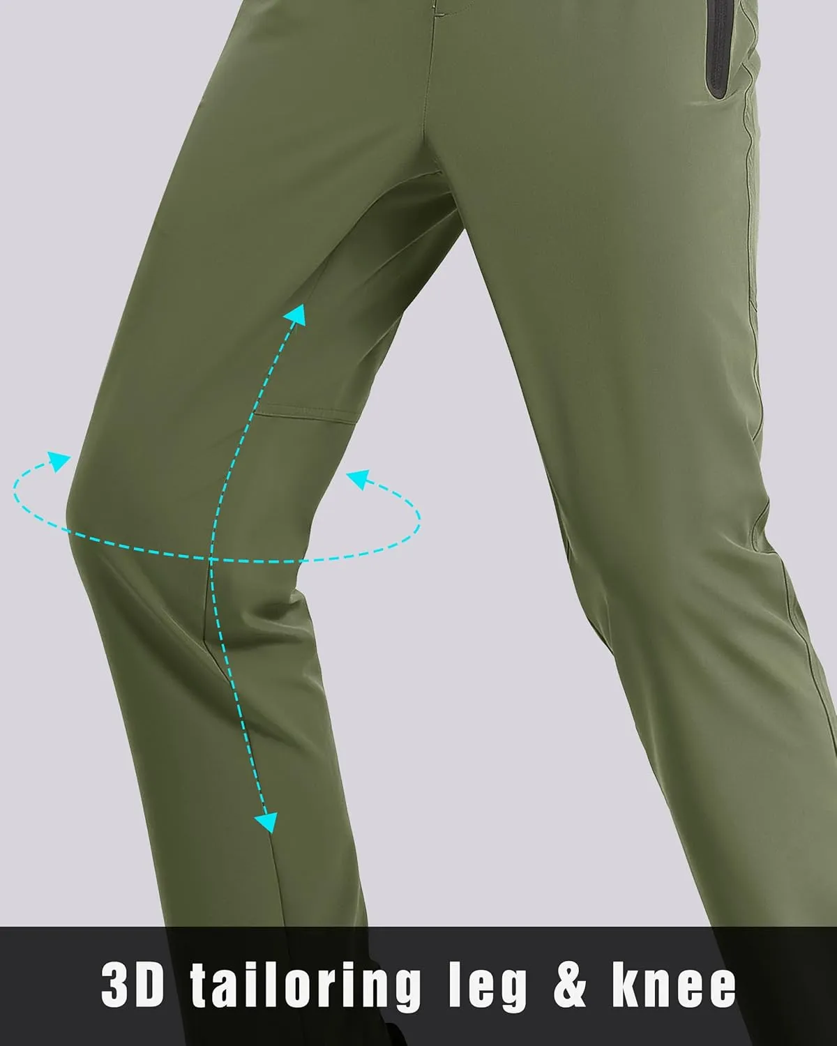 BIYLACLESEN Men's Running Pants Lightweight Quick Dry Hiking Jogger Sweatpants Zipper Pockets