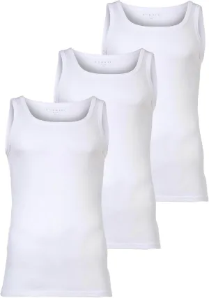 bugatti Men's Vests Pack of 3 - Fine Rib Cotton Plain