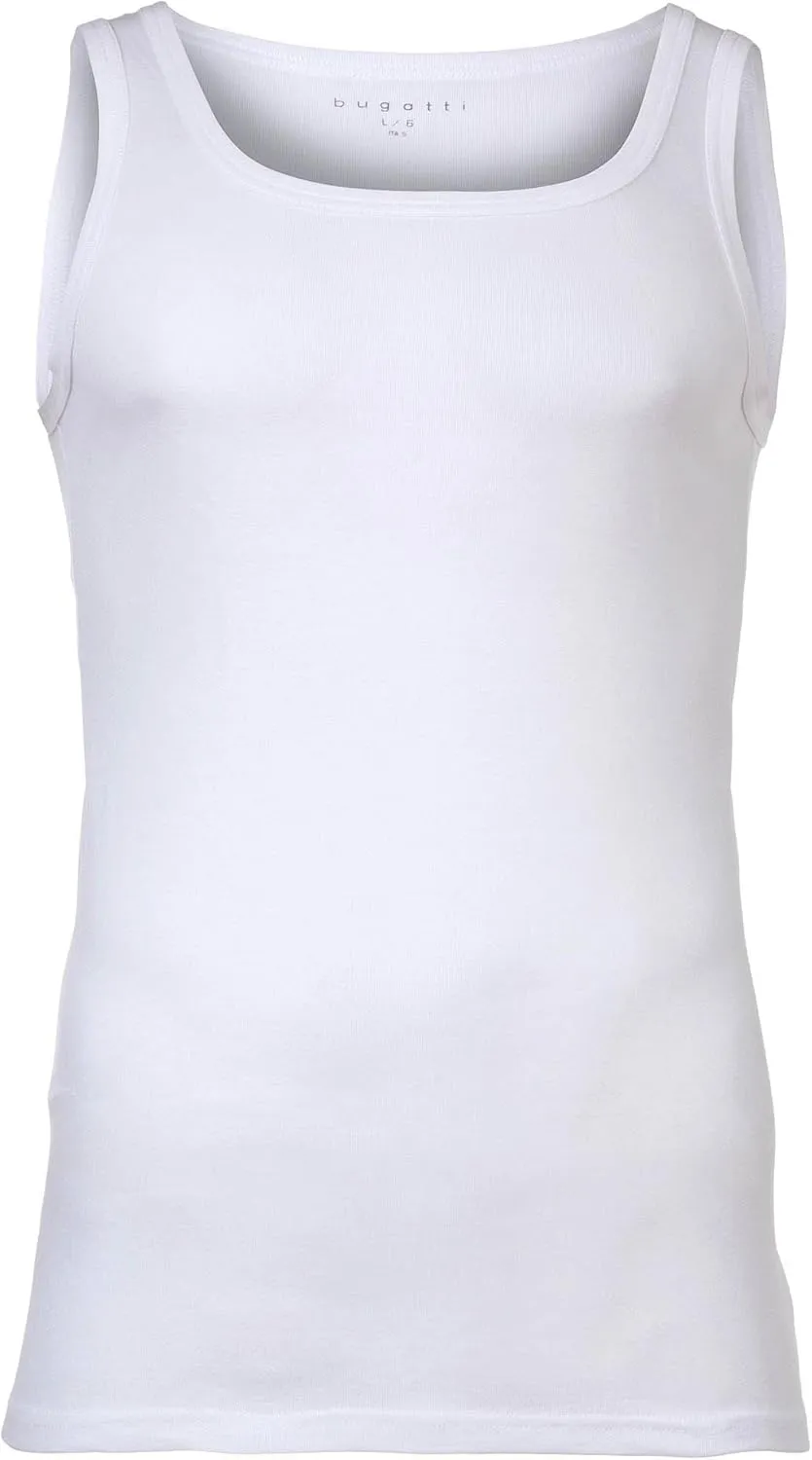 bugatti Men's Vests Pack of 3 - Fine Rib Cotton Plain