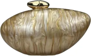 Caistre Acrylic Clutch Purse for Women Shell Shape Acrylic Evening Bag Handbag Trendy Chain Evening Handbag Shoulder Purse