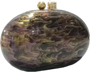 Caistre Acrylic Clutch Purse for Women Shell Shape Acrylic Evening Bag Handbag Trendy Chain Evening Handbag Shoulder Purse