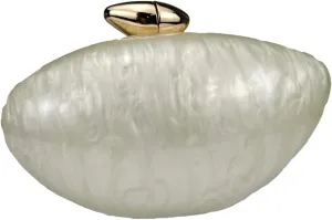 Caistre Acrylic Clutch Purse for Women Shell Shape Acrylic Evening Bag Handbag Trendy Chain Evening Handbag Shoulder Purse