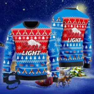 Christmas Cheers With Coors Light Beer Christmas Sweater