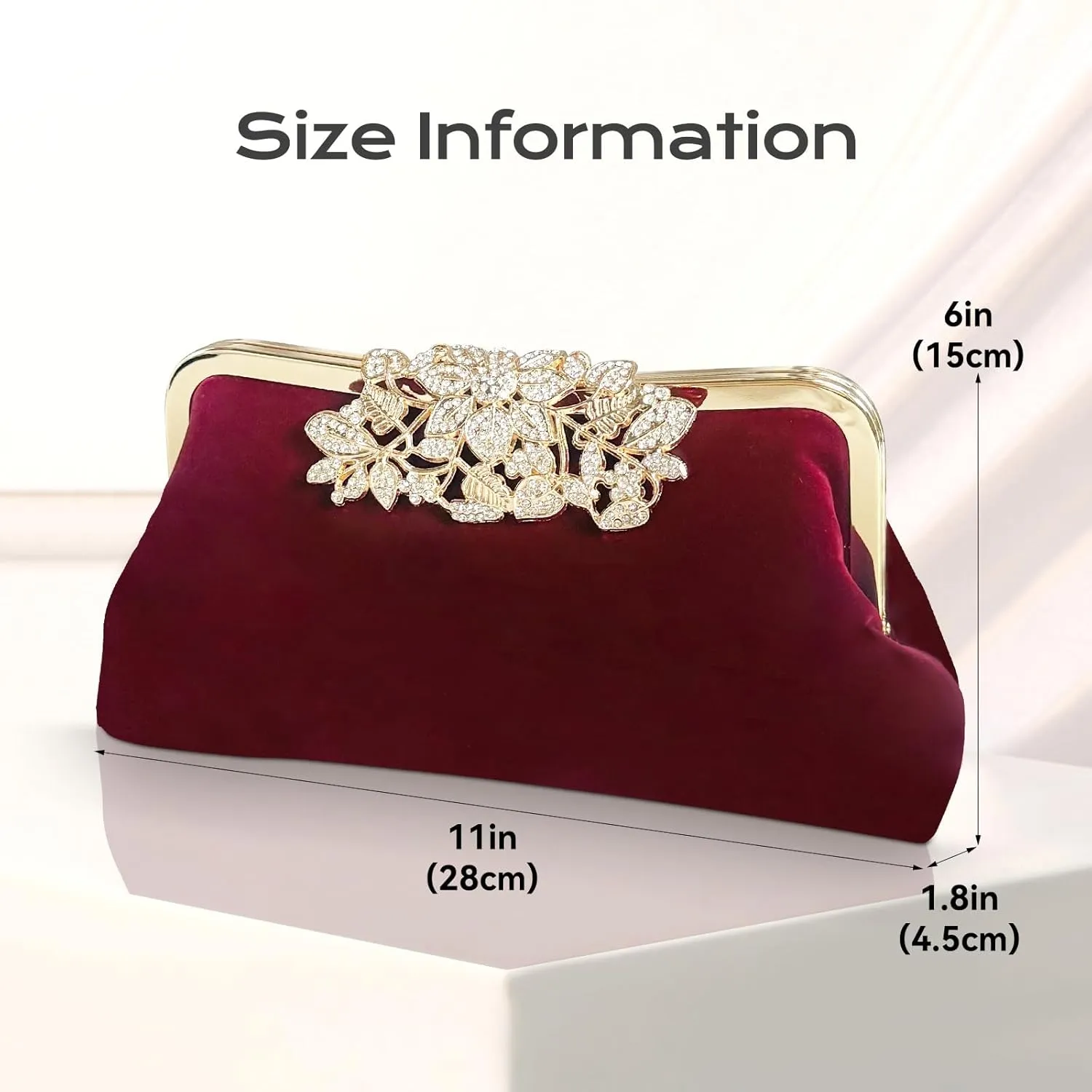 Comeon Womens Rhinestone Evening Clutch Bags Sparkling Crystal Diamond Party Handbags Velvet Wedding Cocktail Formal Purses