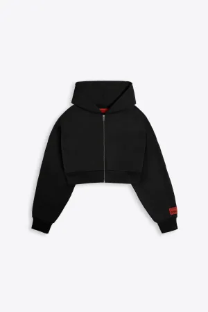 Cropped Zip Hoodie (Black)