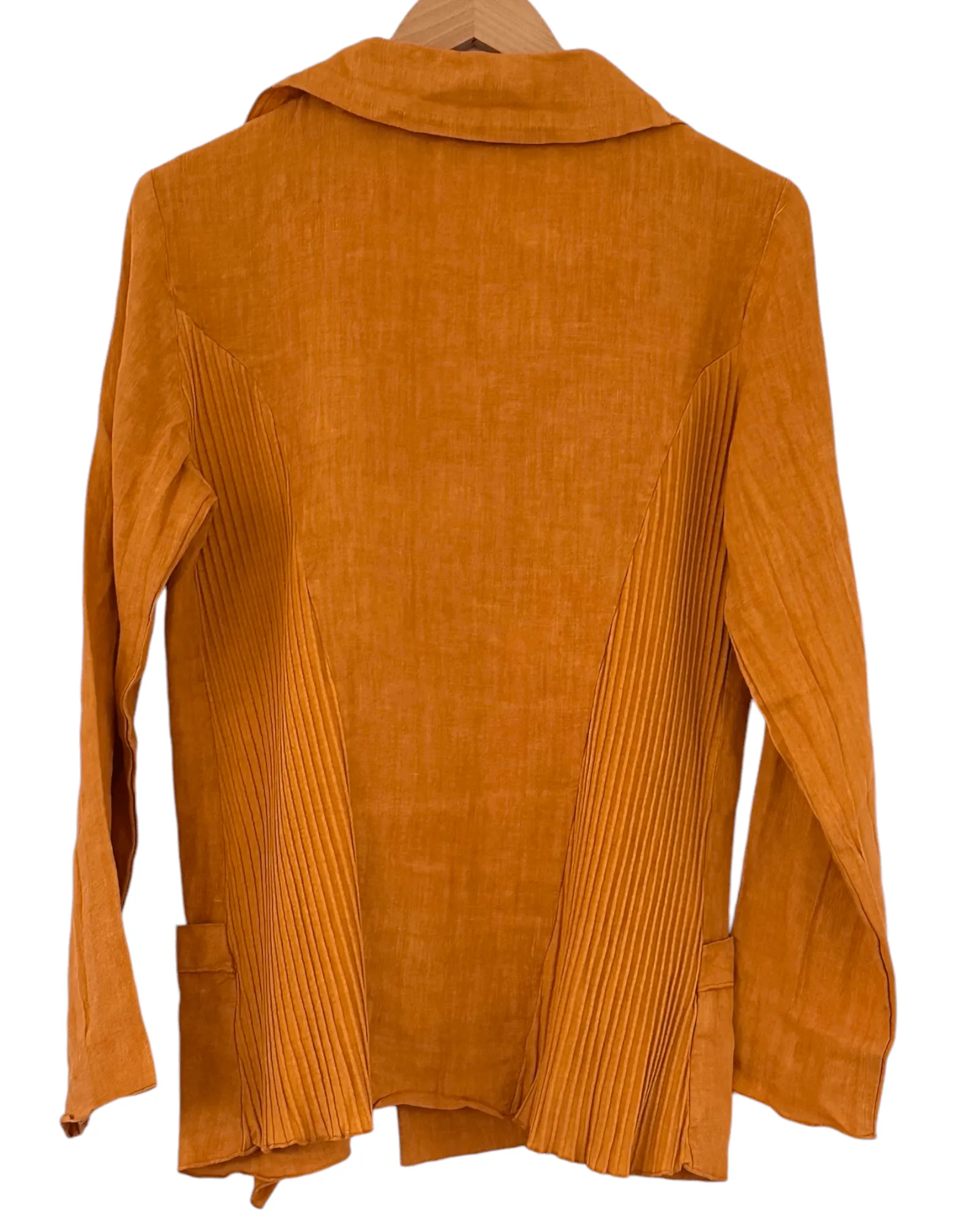 Dark Autumn Squash Blossom Linen Drape Jacket