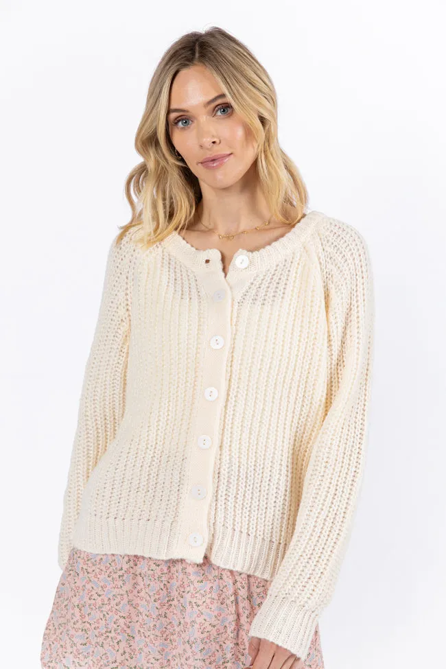 Do Me A Solid Cream Button Up Cardigan
