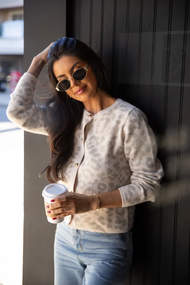 Dream Big Taupe Leopard Cardigan FINAL SALE