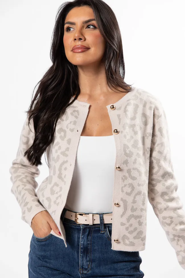 Dream Big Taupe Leopard Cardigan FINAL SALE