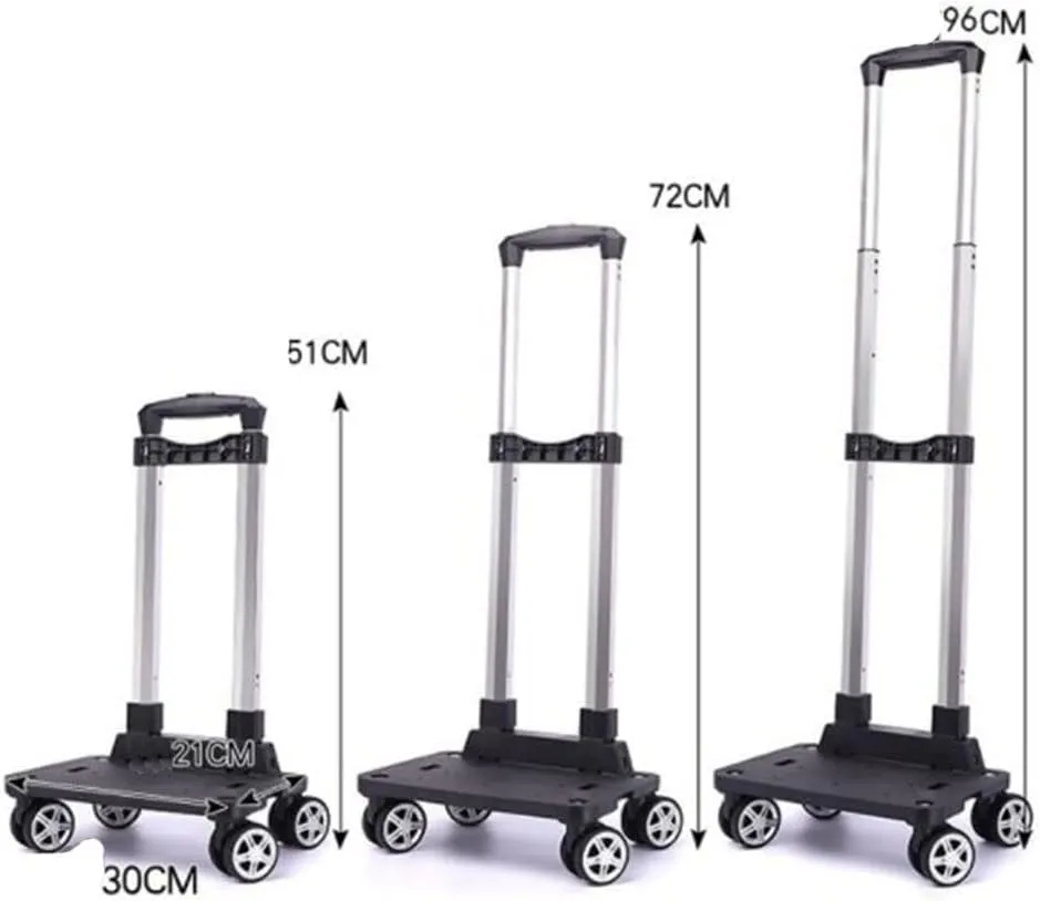 Foldable Utility Cart Portable with 4 Rotate Wheels Grocery Shopping Zipper Shopping Bag (GZ)