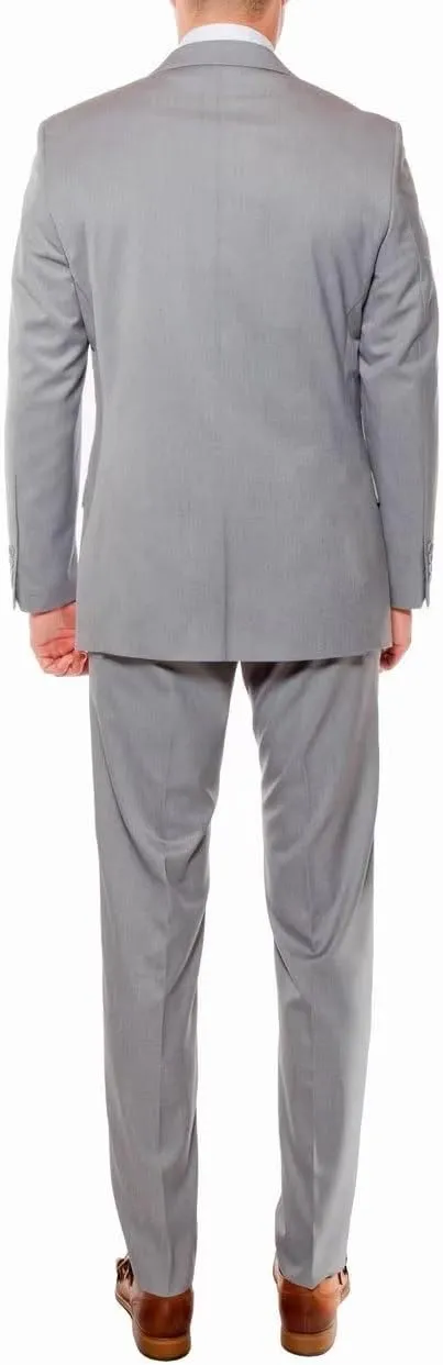 HUUTOE Mens 2 Piece Suit Men Slim Fit Suits for Men Wedding Prom Suit Solid One Button Blazer Jacket Pants Set Groomsmen