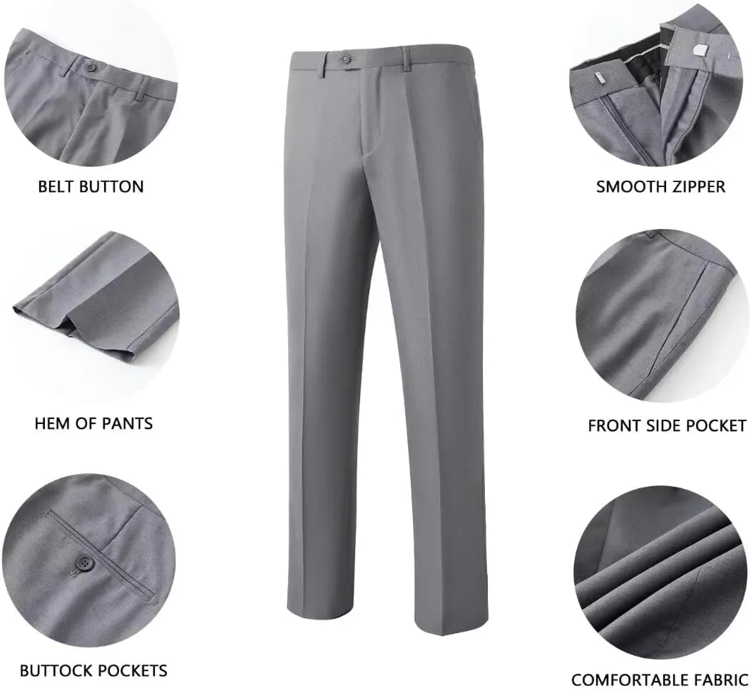 HUUTOE Mens 2 Piece Suit Men Slim Fit Suits for Men Wedding Prom Suit Solid One Button Blazer Jacket Pants Set Groomsmen