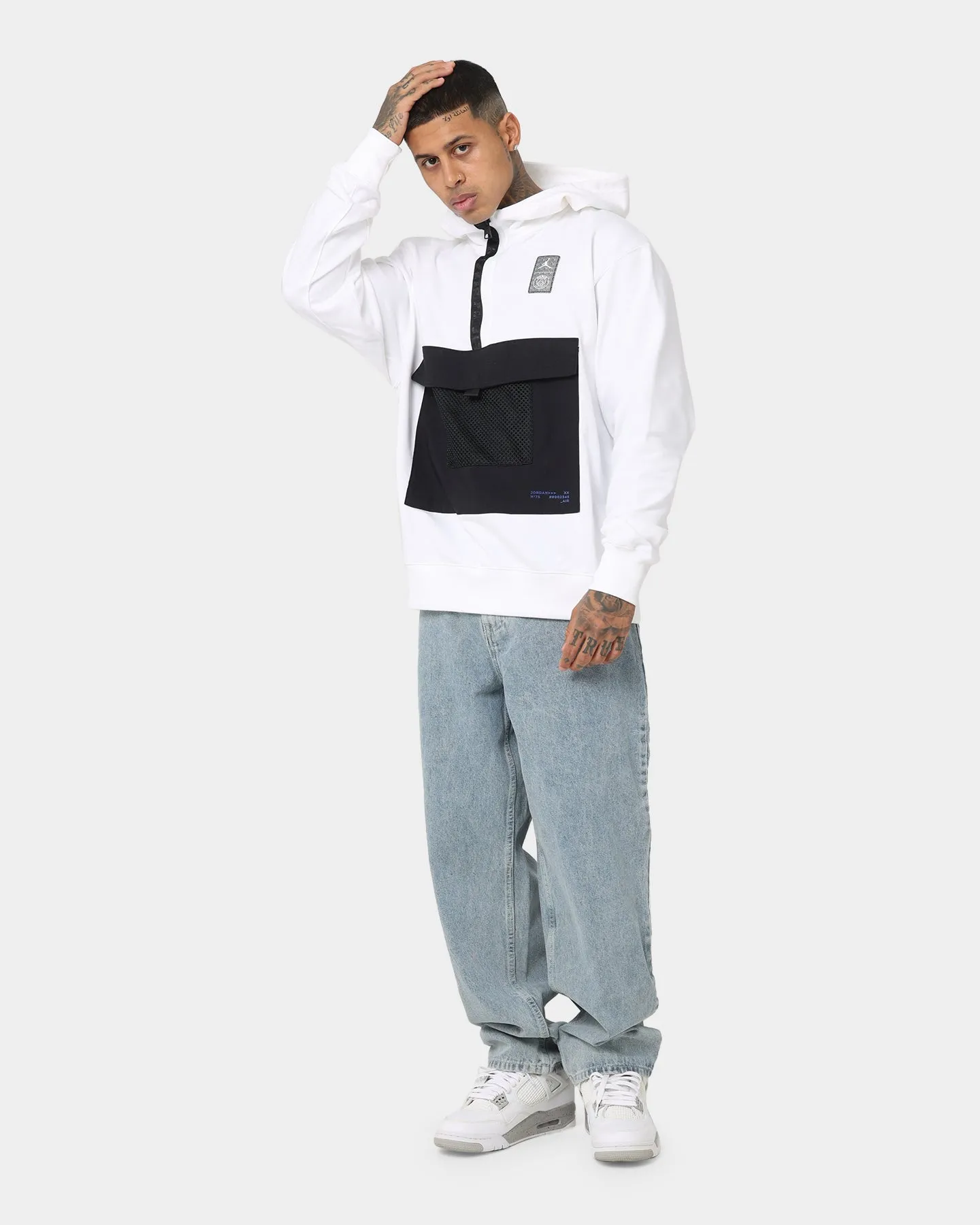 Jordan X Paris Saint- Germain Statement Fleece Pullover Hoodie White/Game Royal