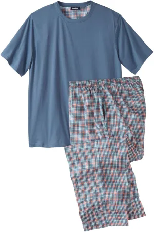 KingSize Men's Big & Tall Jersey Knit Plaid Pajama Set