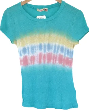 Light Spring Sea Foam Tie-Dye Ribbed Tissue Tee