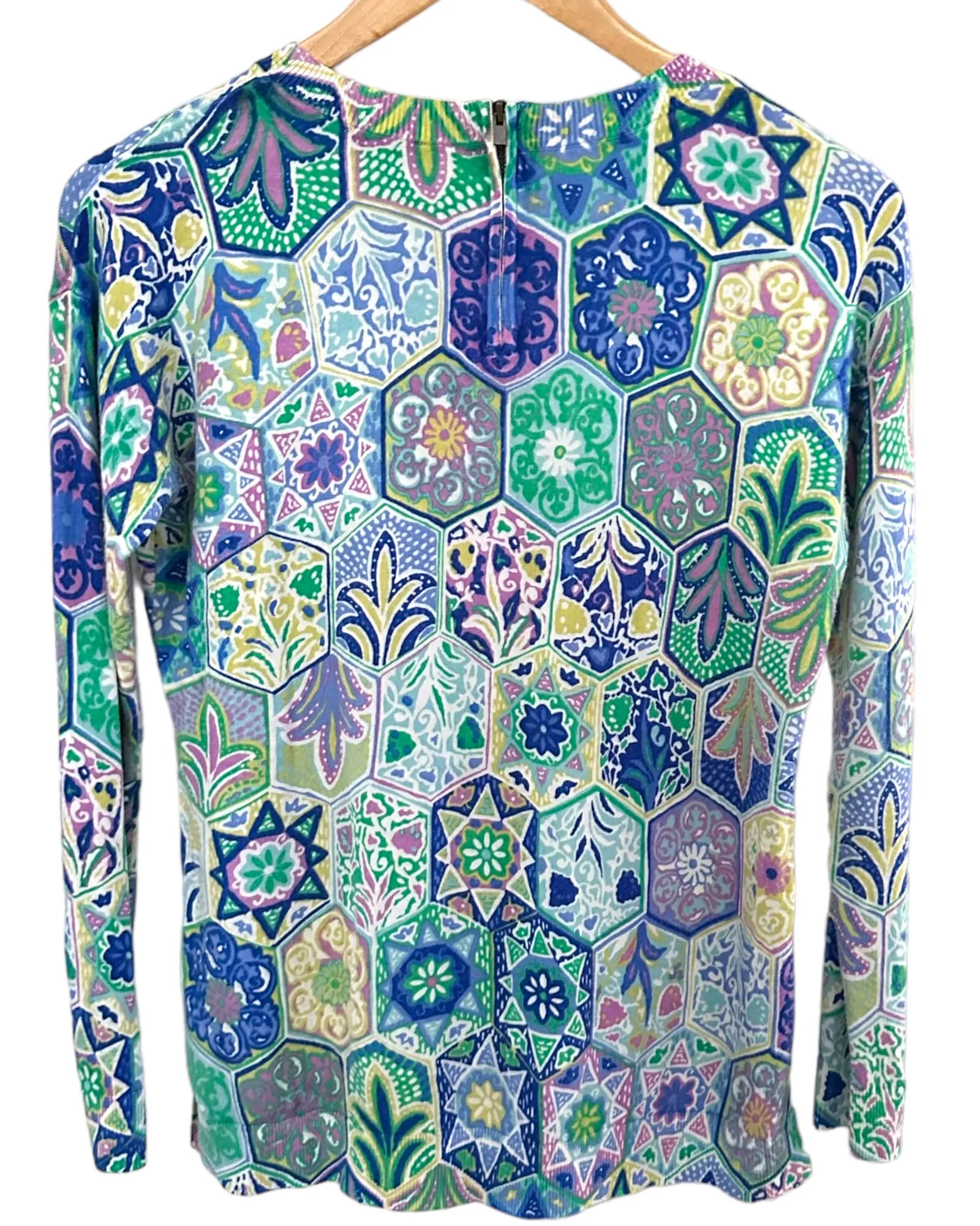 Light Spring Tile Print Crewneck Sweater