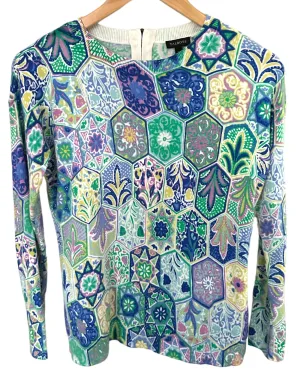 Light Spring Tile Print Crewneck Sweater