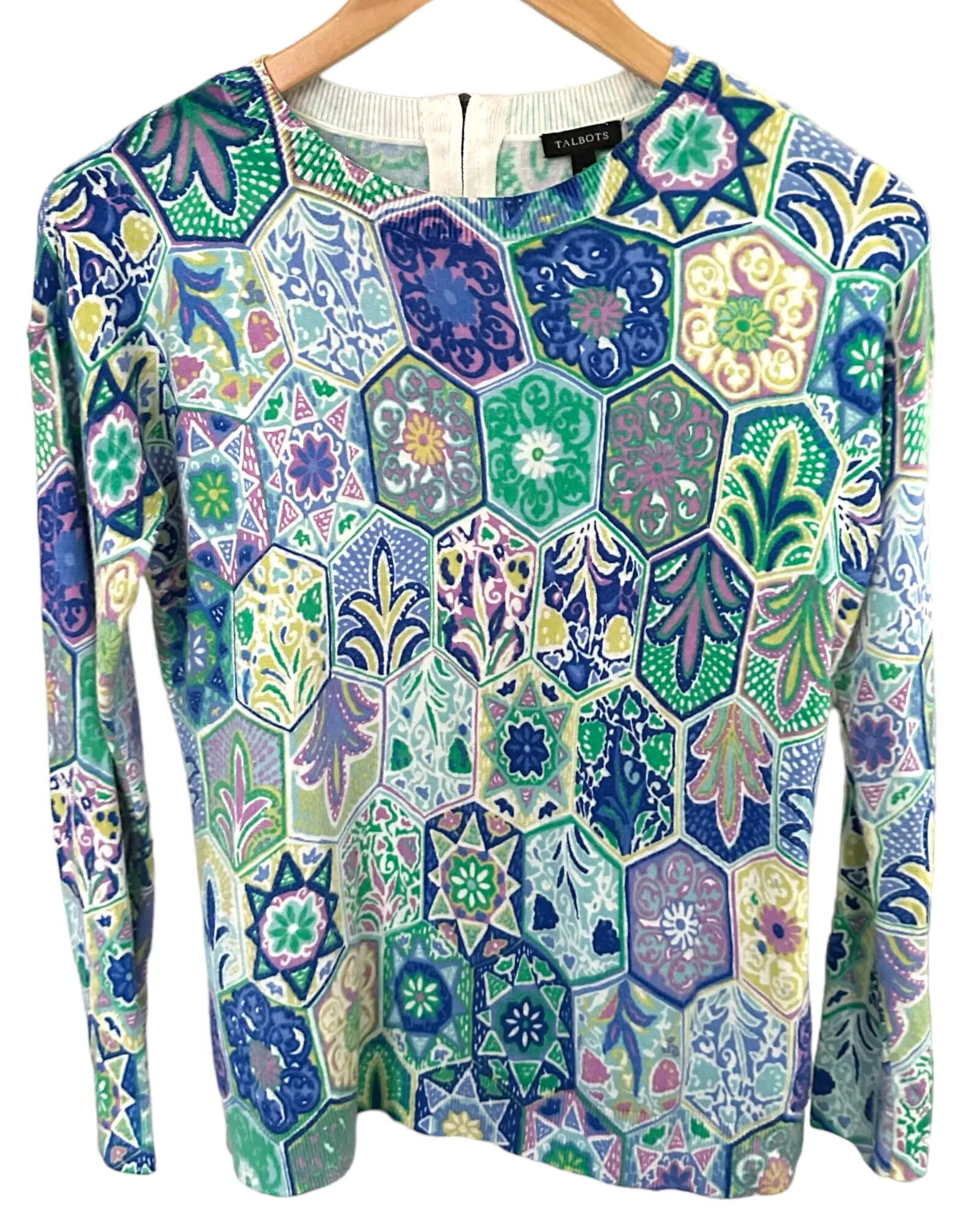 Light Spring Tile Print Crewneck Sweater