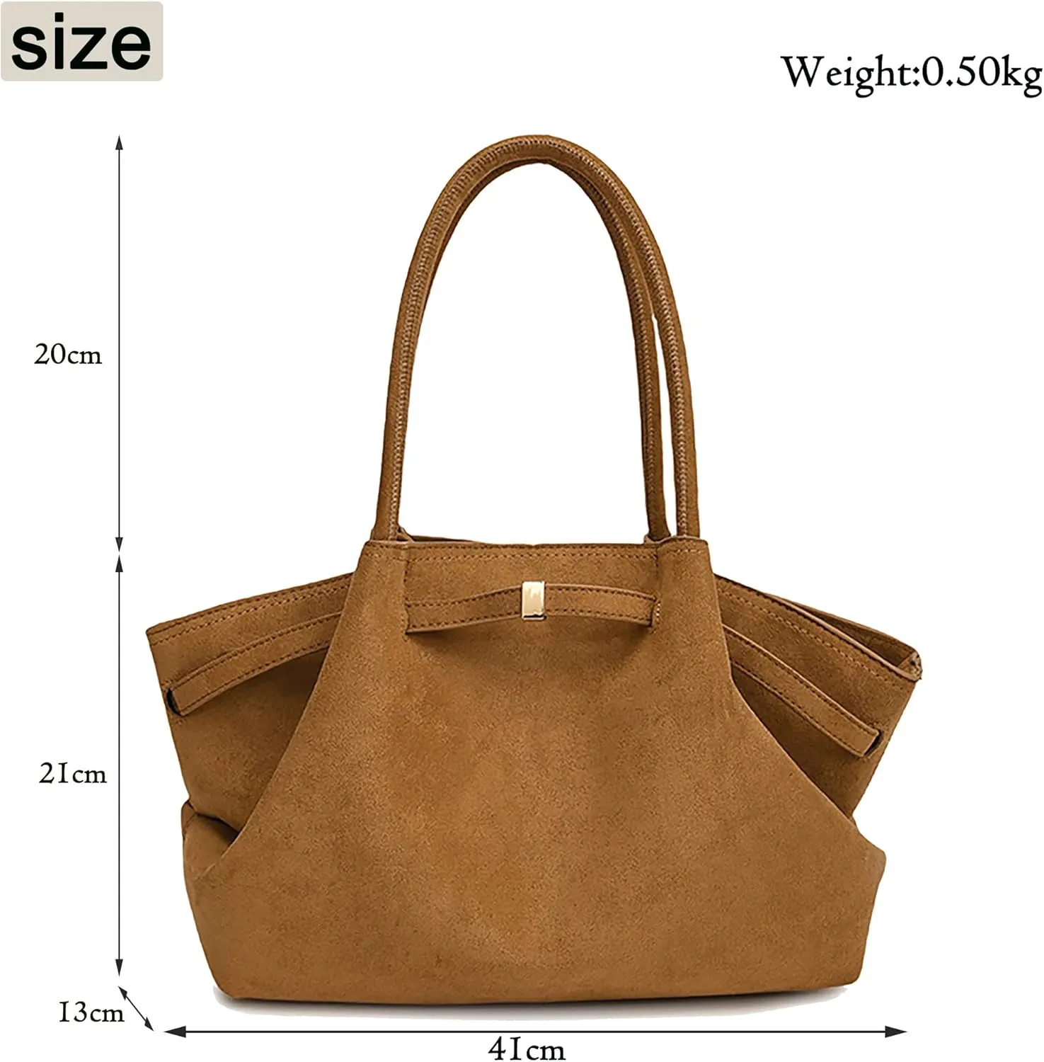 Makukke Suede Tote Bag for Women, Suede Bag Hobo Handbag Women Large Vintage Shoulder Bag Purse for Work Office Travel