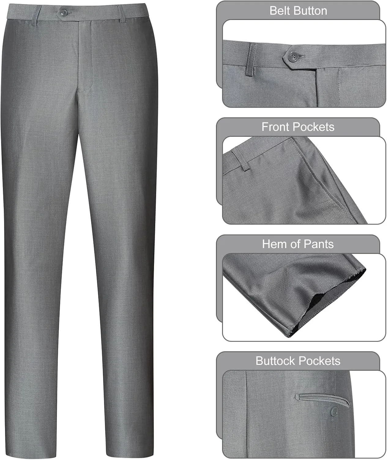 Men's Suit 3 Piece Slim Fit Suits for Men, One Button Solid Shawl Lapel Blazer Jacket Vest Pants Set for Party Wedding