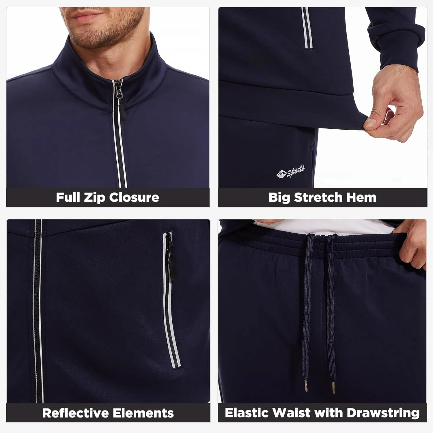 Men's Tracksuits Sweatsuits for Men Track Suits 2 Piece Set Casual Running Jogging Warm Up Full Zip Sweat Suits