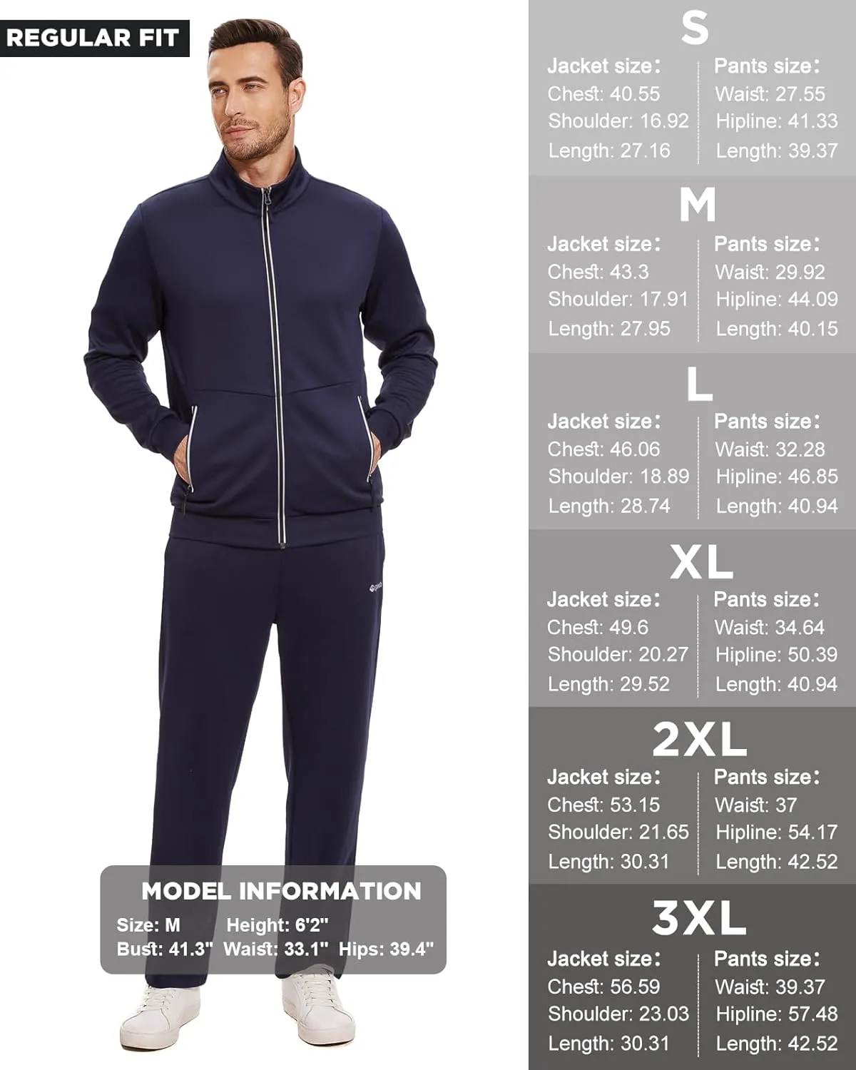 Men's Tracksuits Sweatsuits for Men Track Suits 2 Piece Set Casual Running Jogging Warm Up Full Zip Sweat Suits