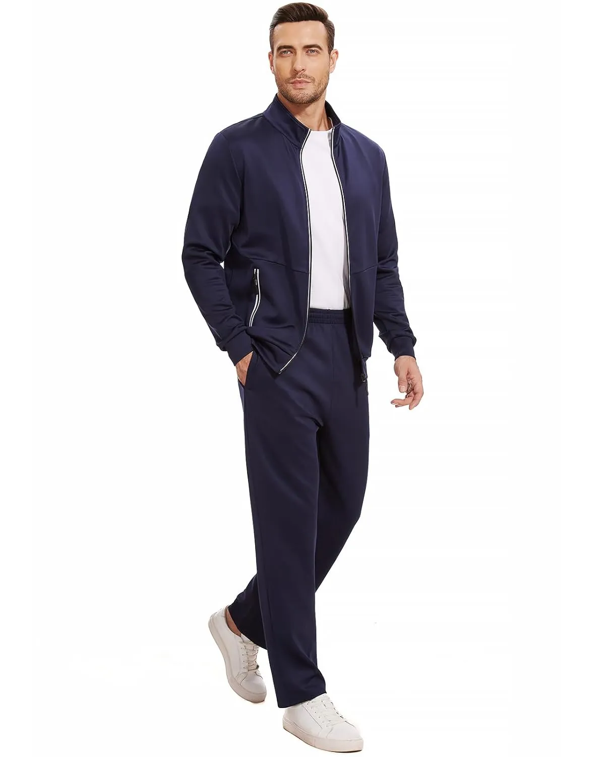 Men's Tracksuits Sweatsuits for Men Track Suits 2 Piece Set Casual Running Jogging Warm Up Full Zip Sweat Suits