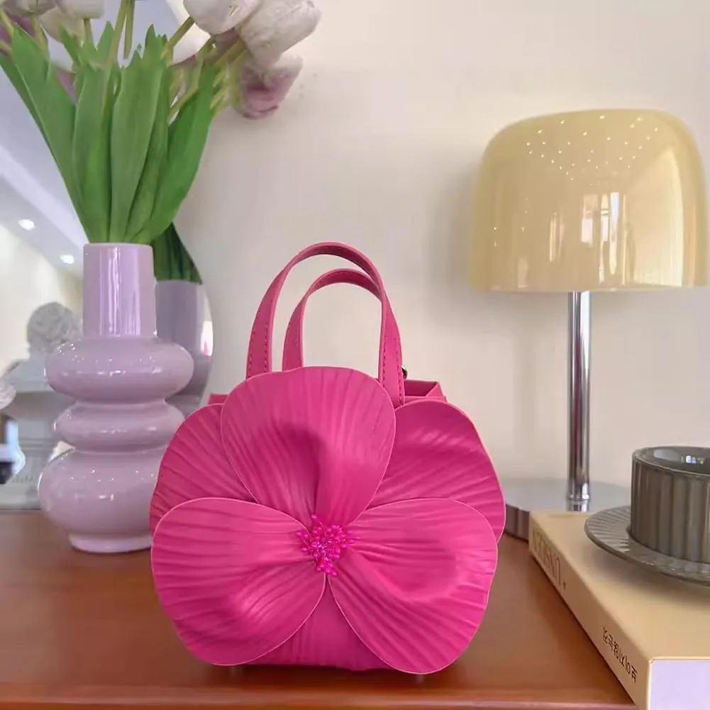 Mini Flower Evening Purse Floral Clutch Purses for Women PU Leather Evening Handbag with Chain Wedding Party Prom