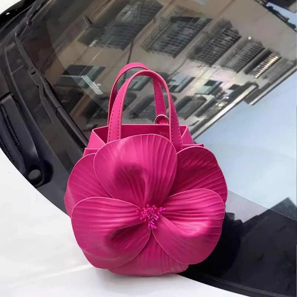 Mini Flower Evening Purse Floral Clutch Purses for Women PU Leather Evening Handbag with Chain Wedding Party Prom