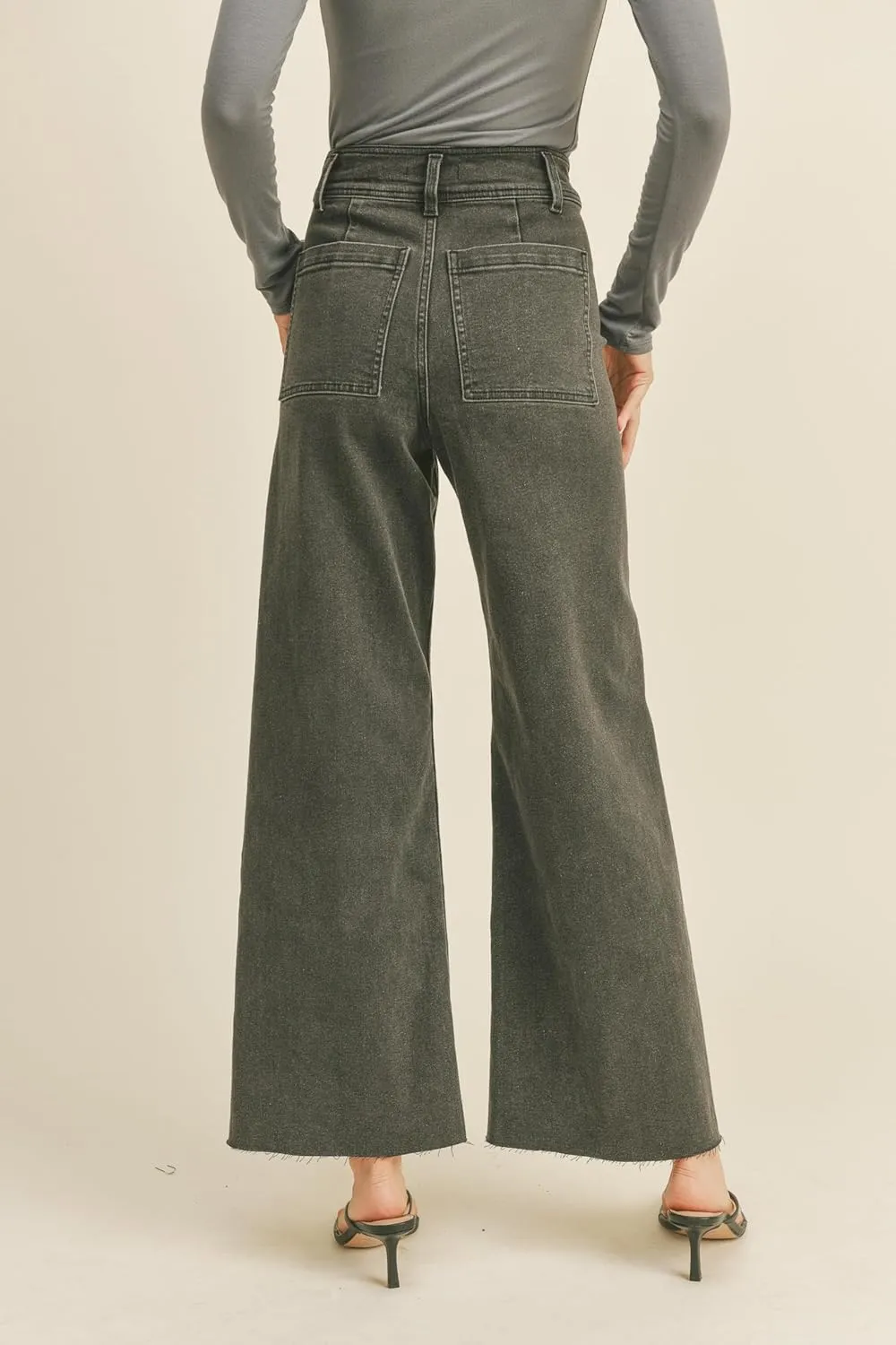 Miou Muse - Straight Wide Leg Denim Pants - MMP623