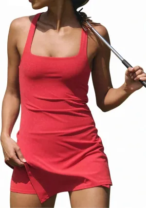 OPCAKM Women's Tennis Dress with Bulit in Bra Athletic Active Workout Shorts Dress Golf Outfits